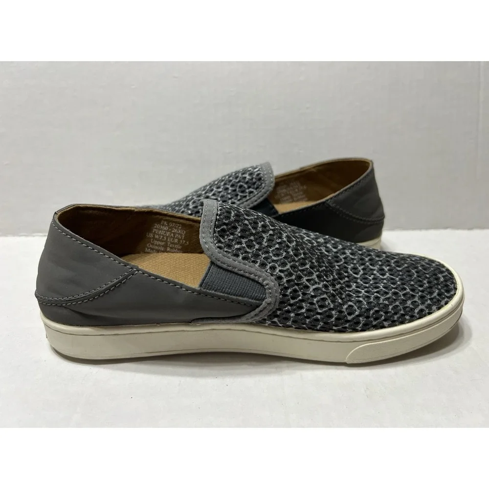 OluKai Womens Pehuea Pai Slip On Sneakers Gray Shoes Size US W7.5‎